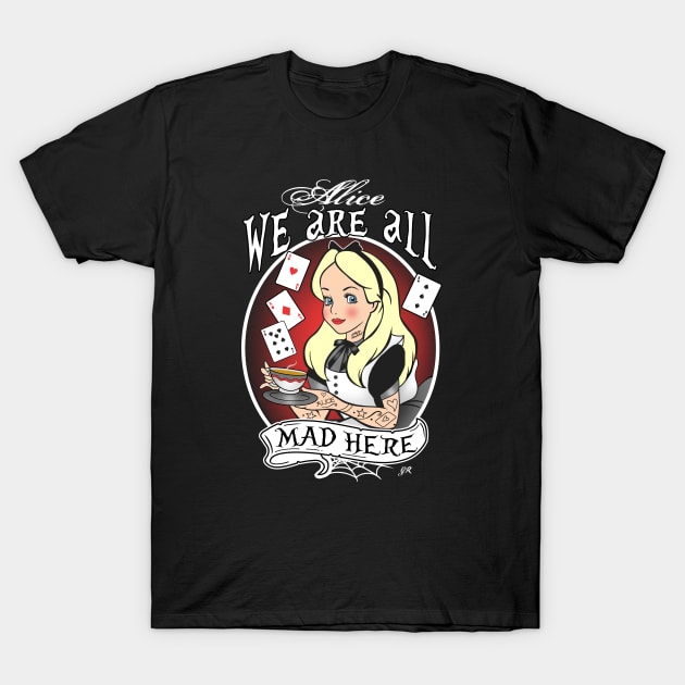 Tattoo Alice In Wonderland T-Shirt by Gothic Rose